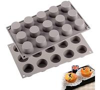 i enjoy + 2-Pack Silicon Muffin Tray 15 Cups LFGB & BPA Free, Non Stick Baking Pan for Cupcakes & Brownies