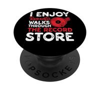 I Enjoy Romantic Walks Through The Record Store PopSockets Adhesive PopGrip
