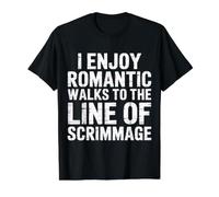 I Enjoy Romantic Walks to The Line of Scrimmage - Value Graphic T-Shirt, Men, Black, XL