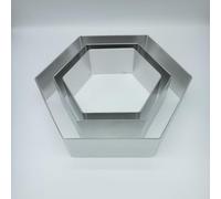 i enjoy Stainless Steel Cake Mould, 3-Piece Hexagon Ring Set for Mousse, Dessert & Cakes, 5/6/8 inch