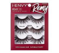i-ENVY False Eyelashes Remy 3D Eyelashes Value Pack Human Hair Natural Fluffy Wispy Invisible Tape Seamless Look Reusable Eyelashes (04)