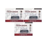 i-ENVY Semi-Permanent Lash Glue Adhesive for Individual Cluster Lashes & Lash Extension (Jet Black 3 Pack), Waterproof Strong Hold, Long-Lasting Up to 2 Weeks, Latex-Free, Perfect for Sensitive Eyes