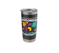 I Explored All 7 Continents World Map Travel Wanderlust Stainless Steel Insulated Tumbler
