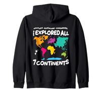 I Explored All 7 Continents World Map Travel Wanderlust Zip Hoodie