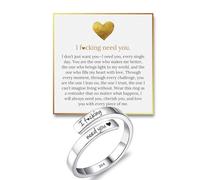 I F♡cking Need You Ring by Hope Rings - 304 Stainless Steel Rings for Her - Adjustable Couples with Gift Box & Message Card - Tarnish Free Jewelry - Romantic Gift for Girlfriend or Boyfriend