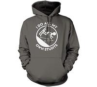 I Fail at My Stunts Ski T-Shirt Tee Skiing Fail Stuntman Broken Funny Gift - Unisex Hoodie - I Fail at My Stunts Ski T-Shirt Tee Skiing Fail Broken Funny Gift Stuntman Age 12/13-36'' Grey