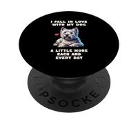 I fall in love with my dog a little more every day PopSockets Adhesive PopGrip
