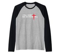 I Fall Short But He Stood Tall Christian Jesus Bible Faith Raglan Baseball Tee