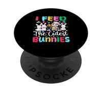I Feed The Cutest Bunnies Easter Bunnies Lunch Lady Job Team PopSockets Adhesive PopGrip