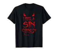 I Feel A Sin Coming On Sexy Sinner Devil Horns Tail Funny T-Shirt