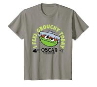 I Feel Grouchy Today Oscar The Grouch Kids T-Shirt, Youth, Slate Grey, Medium