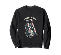 I Feel Lost Astronaut Sitting On The Moon Art Vintage Sweatshirt