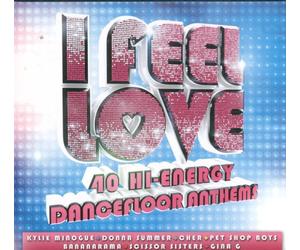 I FEEL LOVE VARIOUS ARTISTS 40 HI ENERGY DANCE FLOOR ANTHEMS 40 TRACKS AUDIO CD