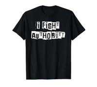 I Fight Authority Value Graphic T-Shirt, Men, Black, S