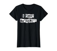I Fight Authority Value Graphic T-Shirt, Women, Black, S