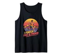 I Finish Fast & Proud Inspirational Runner Tank Top