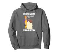 I Finish What Your Husband Started Painter Pullover Hoodie, Adult Unisex, Asphalt Grey, Small