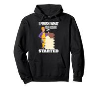 I Finish What Your Husband Started Painter Pullover Hoodie, Adult Unisex, Black, Small
