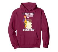 I Finish What Your Husband Started Painter Pullover Hoodie, Adult Unisex, Burgundy, Large