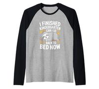 I Finished Kindergarten Can I Go Back to Bed Now Sloth Raglan Baseball Tee