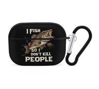 I Fish So I Don't Kill People Compatible with Airpod Pro Case Cover Skin with Keychain