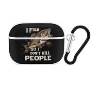 I Fish So I Don't Kill People Compatible with Airpod Pro Case Cover Skin with Keychain