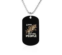 I Fish So I Don't Kill People Metal Pendant Necklace Chain Personalized Graphic Jewellery