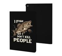 I Fish So I Don't Kill People Slim Case Compatible with iPad 10th 9th 8th 7th Generation 2022 2021 2020 2019 Protective Cover Stand