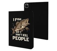 I Fish So I Don't Kill People Slim Case Compatible with iPad 10th 9th 8th 7th Generation 2022 2021 2020 2019 Protective Cover Stand