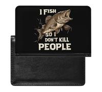 I Fish So I Don't Kill People Trendy Passport Holder Credit Card Cover Travel Essentials Wallet