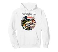 I Fish Therefore I Am, Angler U. S. Flag Patriot Pullover Hoodie