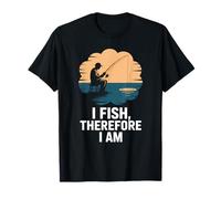 I Fish, Therefore I Am, Fisherman on a Boat T-Shirt