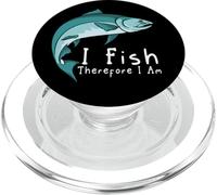 I Fish Therefore I am Funny Fishing PopSockets PopGrip for MagSafe