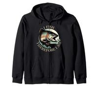 I Fish Therefore I Am - Rainbow Trout - Fly Fishing Zip Hoodie