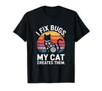 I Fix Bugs My Cat Creates Them Funny Coding Cat T-Shirt