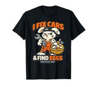 I Fix Cars and Find Eggs Mechanic Easter Bunny Auto Repair T-Shirt