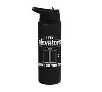 I Fix Elevators Elevator Mechanic Technician Apparel Stainless Steel Insulated Water Bottle