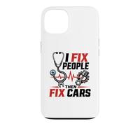 I Fix People Then Fix Cars Mechanic Nurse Case for iPhone 13
