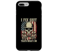 I Fix Shit Thats What I Do Mechanic Funny Patriotic US Flag Case for iPhone 7 Plus/8 Plus