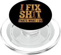I Fix Shit Thats What I Do Mechanic Funny Retro Handyman PopSockets PopGrip for MagSafe