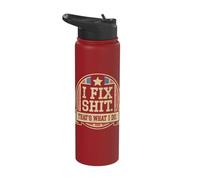I Fix Shit That's What I Do Tshirt Mechanic Father Dad Men Stainless Steel Insulated Water Bottle