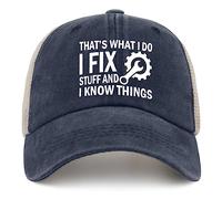 I Fix Stuff and I Know Things Hat for Men I Fix Things and I Know Stuff Hat Cool Stuff Hat for Men Funny, Navy Blue-02, One size
