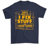 I Fix Stuff Funny Carpenter DIY Tradesman Mens T-Shirt 100% Cotton Navy Blue S