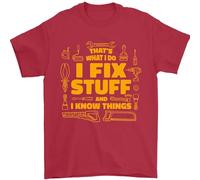 I Fix Stuff Funny Carpenter DIY Tradesman Mens T-Shirt 100% Cotton Red 3XL