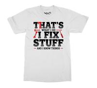 I Fix Stuff Funny Handyman Tee - Men - XL - White - Fixer Humour Shirt - Mechanic Joke Tools Tee - Gift Top for Father’s Day Husband or Boyfriend