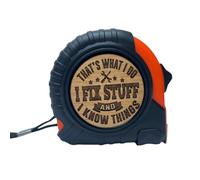 I Fix Things and I Know Stuff Tape Measure - 25 ft Engraved Handyman Gift for Men, Unique Father’s Day Gift for Husband or Grandpa, Carpenter Dad Gifts, Construction Gifts, Belt Clip & Strap