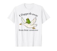 I Flappeth Away from Thine Nonsense Funny Frog Meme Value Graphic T-Shirt, Men, White, XL