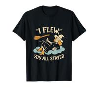 I Flew You Stayed Funny Witch Broom Cloud Halloween T-Shirt