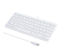 I Focus Mini USB wired keyboard 78keys Portable Mute Ultra-thin Computer Keyboard for Windows 10 / 8 / 7 / Vista / XP PC Laptop Desktop Notebook (White)