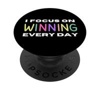 I Focus On Winning Every Day Law Of Attraction Entrepreneur PopSockets Adhesive PopGrip
